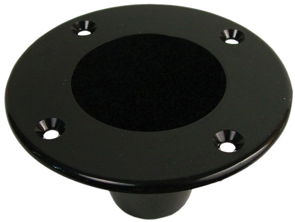 2 Pack Round Metal Speaker Jack Plates for Amplifier Cabinets 1/4 inch Black Finish 2 inch Diameter 