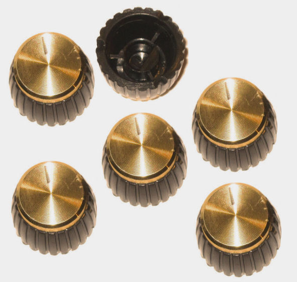 Baoblaze Pack of 5 Round Acoustic Guitar Amplifier Control Knobs Buttons Golden Top for Marshall 
